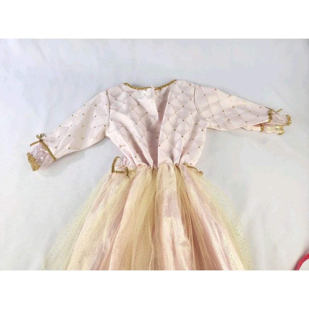 Vtg Princess And The Pauper Barbie Play Dress Costume Rubies Pink Girls Medium